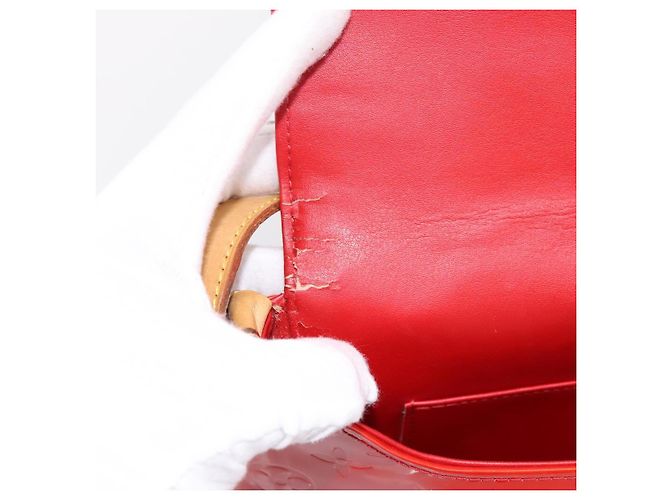 LOUIS VUITTON Monogram Vernis Thompson Street Bag Red Rouge M91094 Auth 197460 Rosso - vista 10