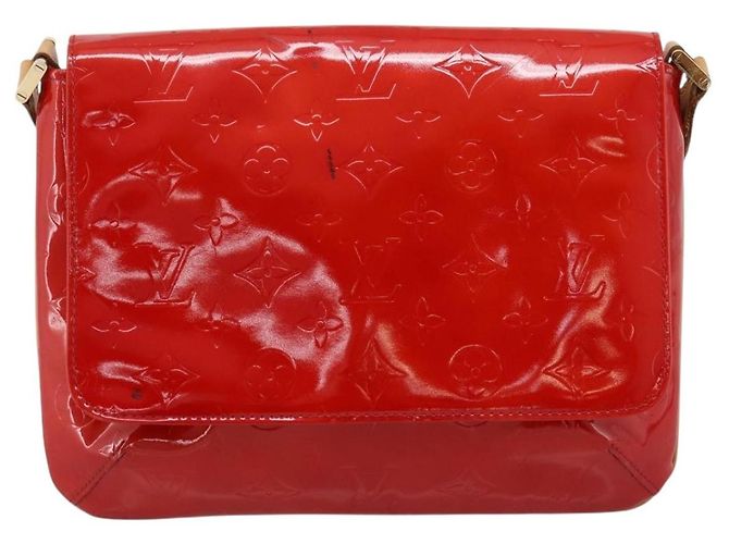 LOUIS VUITTON Monogram Vernis Thompson Street Bag Red Rouge M91094 Auth 197460 Rosso - vista 13
