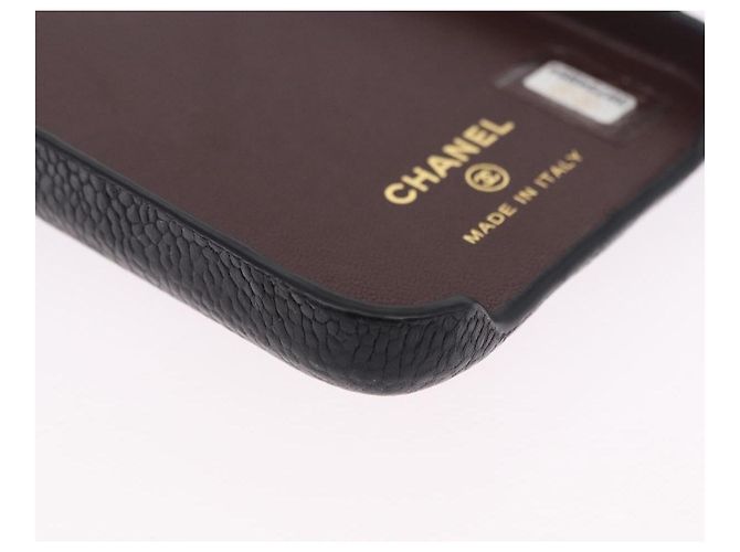 Capa iPhone11 CHANEL em couro Caviar Preto CC Auth BA15247V - vista 10
