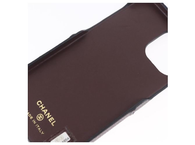 Capa iPhone11 CHANEL em couro Caviar Preto CC Auth BA15247V - vista 13