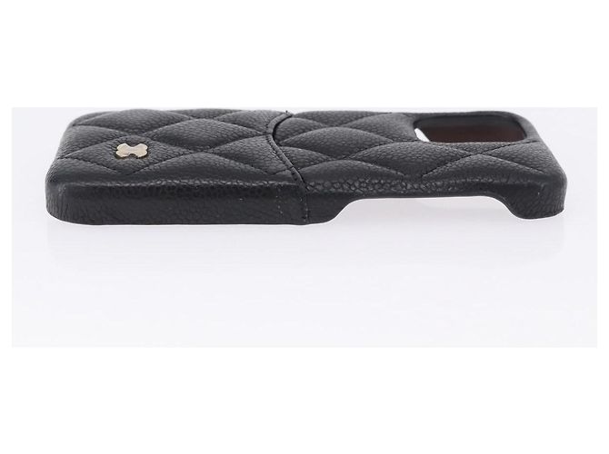 Capa iPhone11 CHANEL em couro Caviar Preto CC Auth BA15247V - vista 4