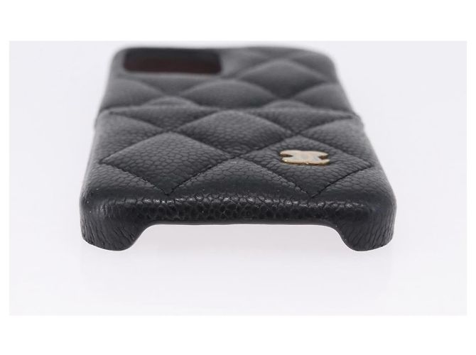 Capa iPhone11 CHANEL em couro Caviar Preto CC Auth BA15247V - vista 7