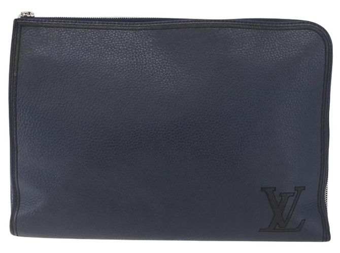 LOUIS VUITTON Borsa Pochette Jules GM Pelle Taurillon Navy M68235 Auth 196665A Blu navy - vista 13