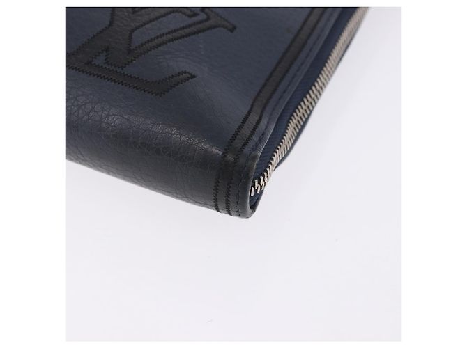 LOUIS VUITTON Borsa Pochette Jules GM Pelle Taurillon Navy M68235 Auth 196665A Blu navy - vista 14