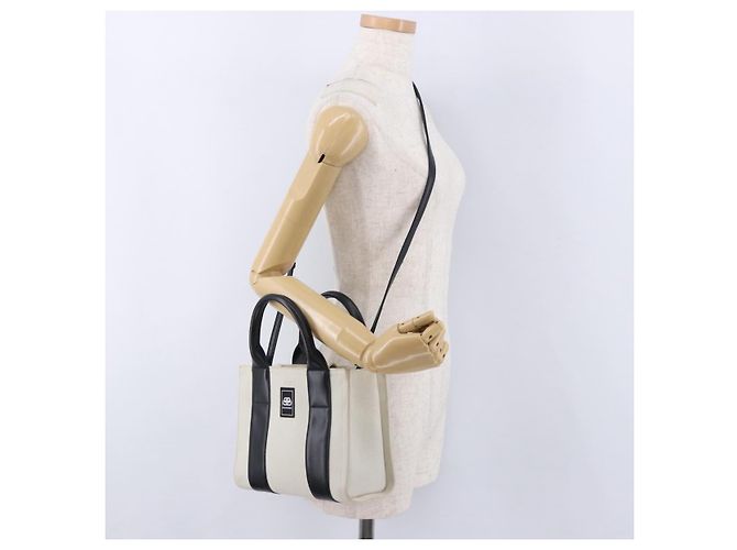 Borsa a mano BALENCIAGA Trade XS Canvas 2way Beige Silver 620882 Auth 198734A Argento - vista 24