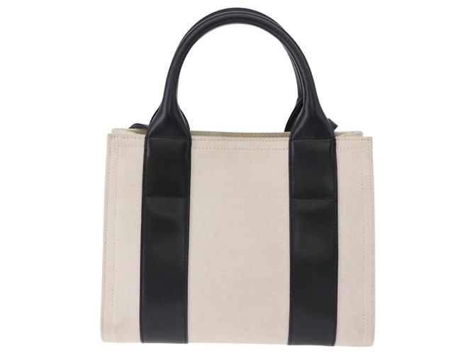 Borsa a mano BALENCIAGA Trade XS Canvas 2way Beige Silver 620882 Auth 198734A Argento - vista 3