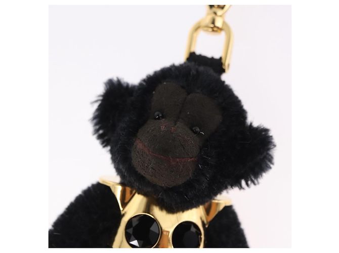 Charm Gorilla PRADA in metallo nero e oro Auth 196726M - vista 4