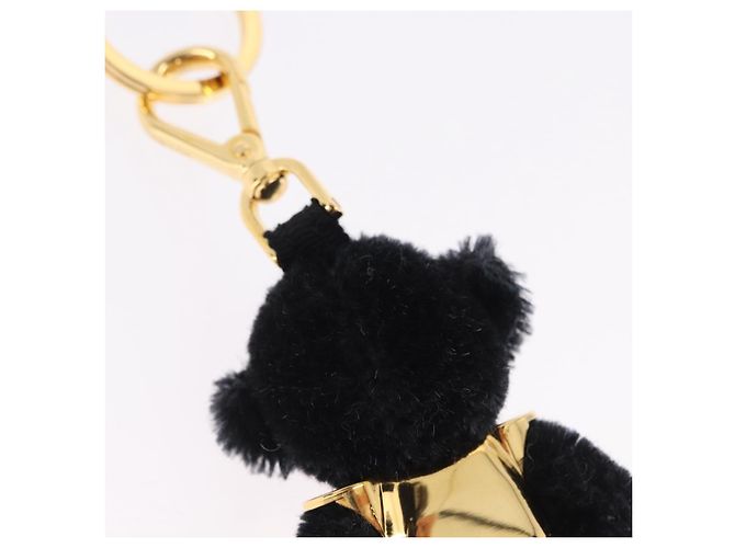 Charm Gorilla PRADA in metallo nero e oro Auth 196726M - vista 8