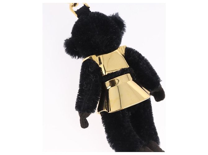 Charm Gorilla PRADA in metallo nero e oro Auth 196726M - vista 9