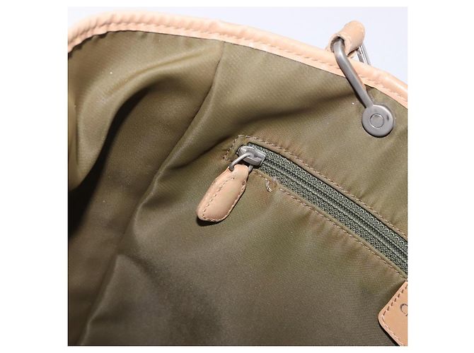 Borsa Tote Christian Dior Trotter Canvas Verde Argento Auth 198332 - vista 22
