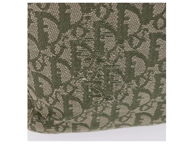 Borsa Tote Christian Dior Trotter Canvas Verde Argento Auth 198332 - vista 4