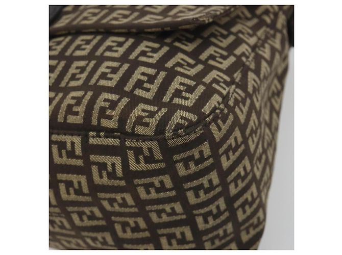 Borsa a Tracolla FENDI Zucchino Canvas Mamma Baguette Marrone Auth 197310V - vista 10