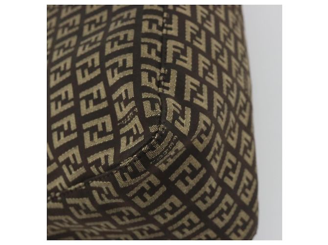 Borsa a Tracolla FENDI Zucchino Canvas Mamma Baguette Marrone Auth 197310V - vista 13