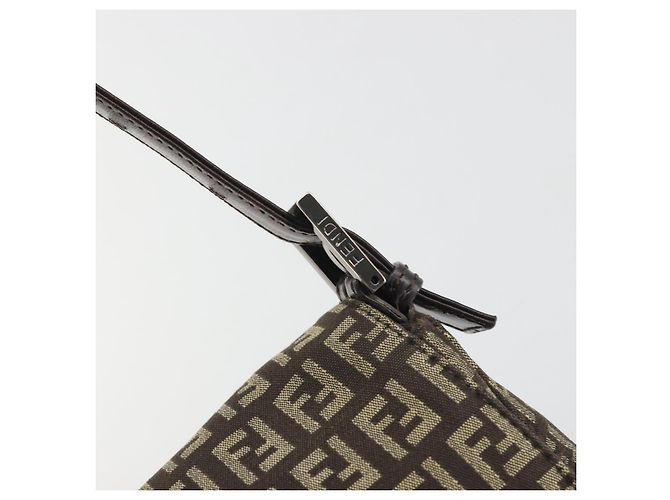 Borsa a Tracolla FENDI Zucchino Canvas Mamma Baguette Marrone Auth 197310V - vista 14