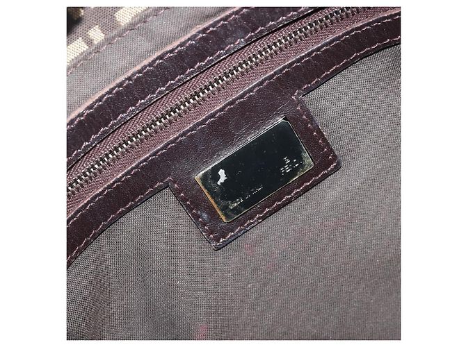 Borsa a Tracolla FENDI Zucchino Canvas Mamma Baguette Marrone Auth 197310V - vista 18