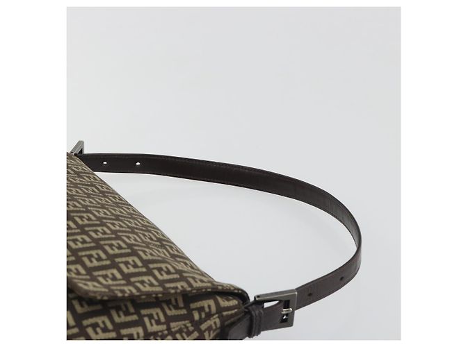 Borsa a Tracolla FENDI Zucchino Canvas Mamma Baguette Marrone Auth 197310V - vista 8