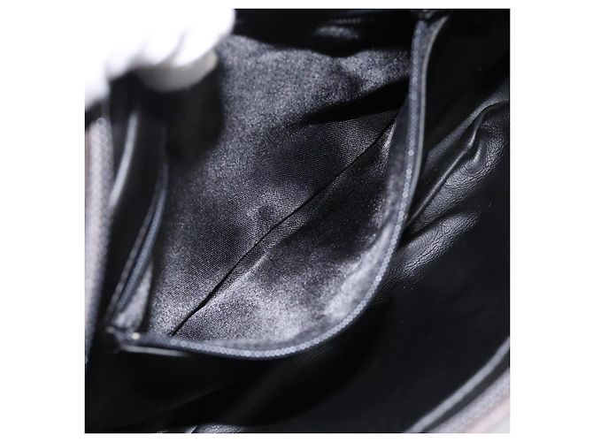 Borsa a tracolla con catena BALLY in pelle grigia tono oro Auth 196399A Marrone - vista 21