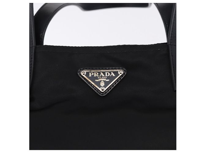 PRADA Tote Bag Nylon Schwarz Silber Auth am12430V - Ansicht 17