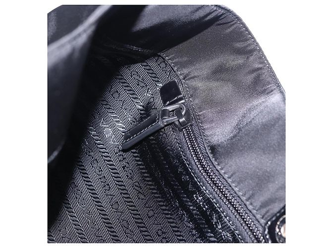 PRADA Tote Bag Nylon Schwarz Silber Auth am12430V - Ansicht 20