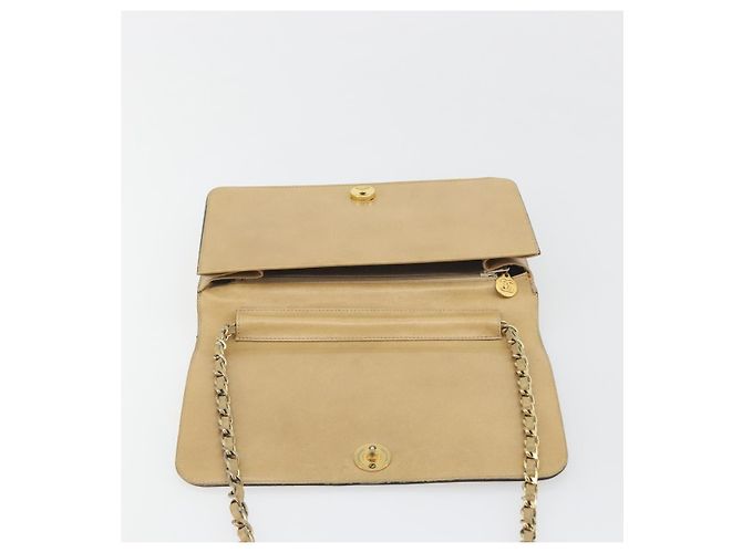 Borsa a tracolla CHANEL Matelasse con catena in pelle Beige Gold CC Auth ka5721 D'oro - vista 16