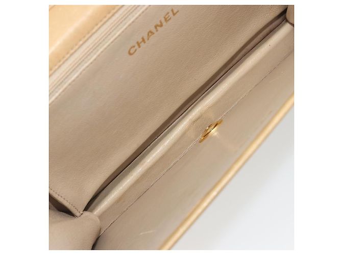Borsa a tracolla CHANEL Matelasse con catena in pelle Beige Gold CC Auth ka5721 D'oro - vista 18