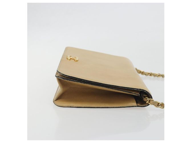 Borsa a tracolla CHANEL Matelasse con catena in pelle Beige Gold CC Auth ka5721 D'oro - vista 4