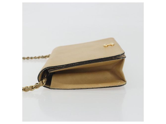 Borsa a tracolla CHANEL Matelasse con catena in pelle Beige Gold CC Auth ka5721 D'oro - vista 5