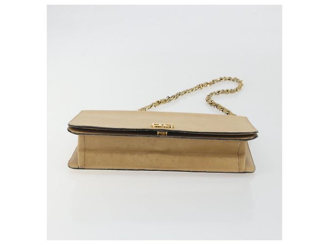 Borsa a tracolla CHANEL Matelasse con catena in pelle Beige Gold CC Auth ka5721 D'oro - vista 9