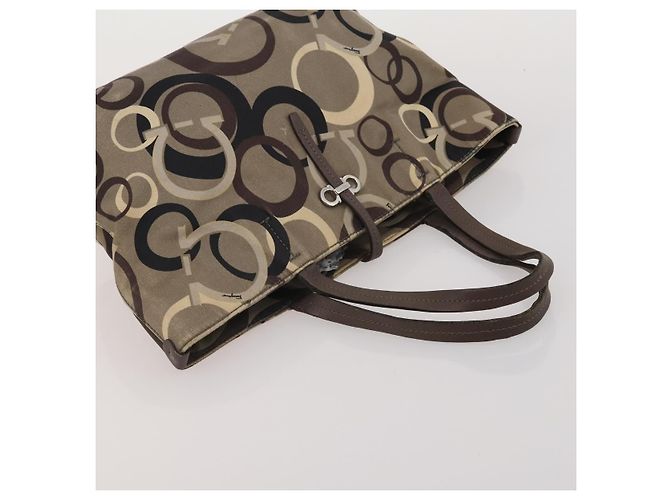 Salvatore Ferragamo Schultertasche Canvas 2 Set Schwarz Braun Auth bs36793 - Ansicht 13