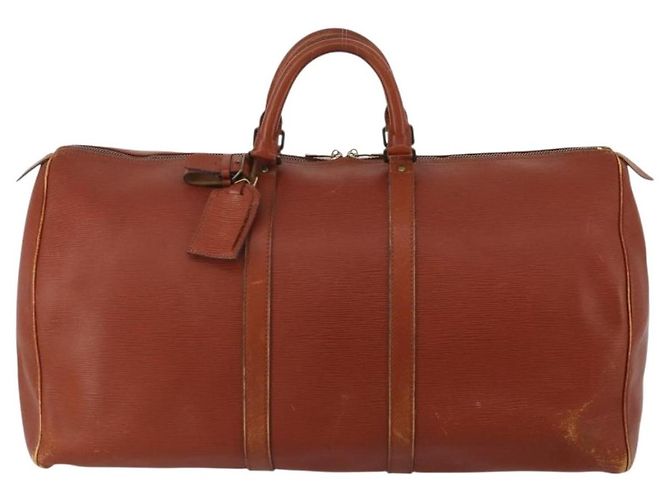 LOUIS VUITTON Epi Keepall 55 Boston Bag Vintage Brown M42958 LV Auth 193099 Castaño - vista 13