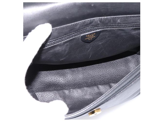 Céline CELINE Schultertasche aus Leder Schwarz Goldfarben Auth ep15804 - Ansicht 15