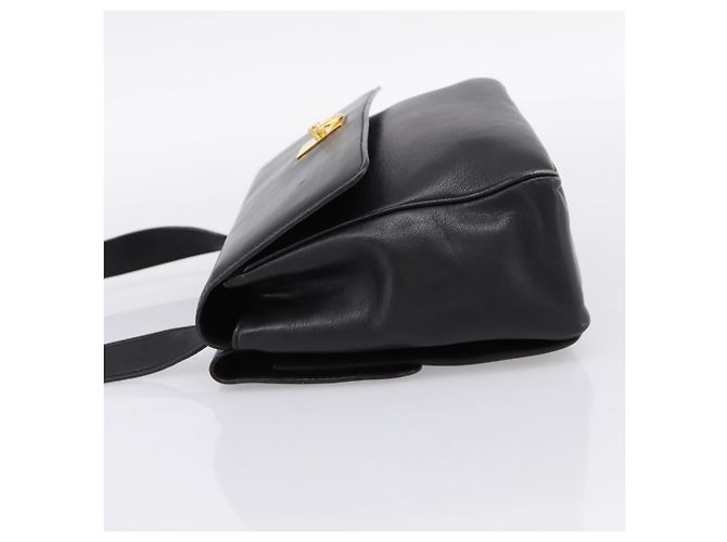 Céline CELINE Schultertasche aus Leder Schwarz Goldfarben Auth ep15804 - Ansicht 4