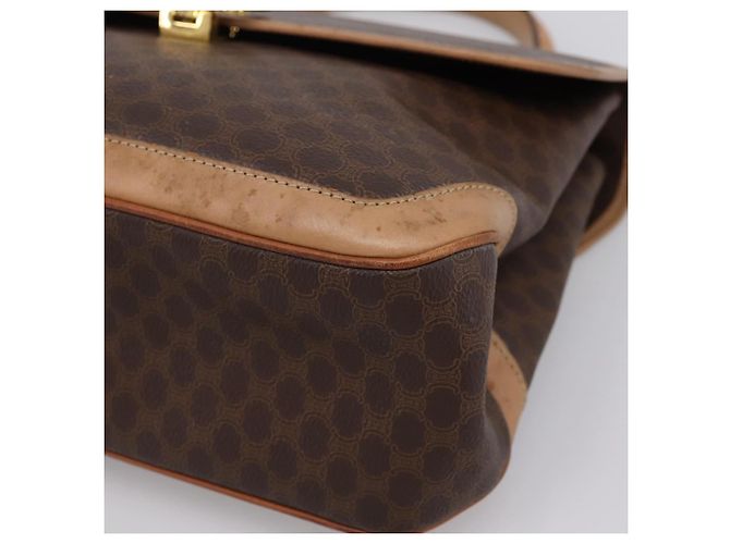 Céline CELINE Macadam Handtasche PVC Leder Braun Goldfarben Auth 196416 - Ansicht 11