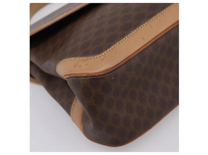 Céline CELINE Macadam Handtasche PVC Leder Braun Goldfarben Auth 196416 - Ansicht 12