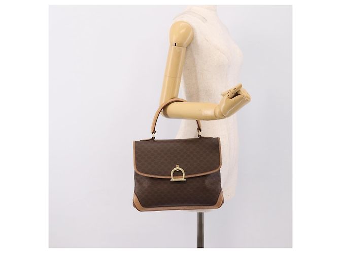 Céline CELINE Macadam Handtasche PVC Leder Braun Goldfarben Auth 196416 - Ansicht 22