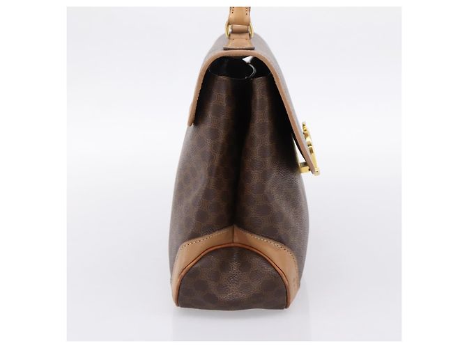 Céline CELINE Macadam Handtasche PVC Leder Braun Goldfarben Auth 196416 - Ansicht 4