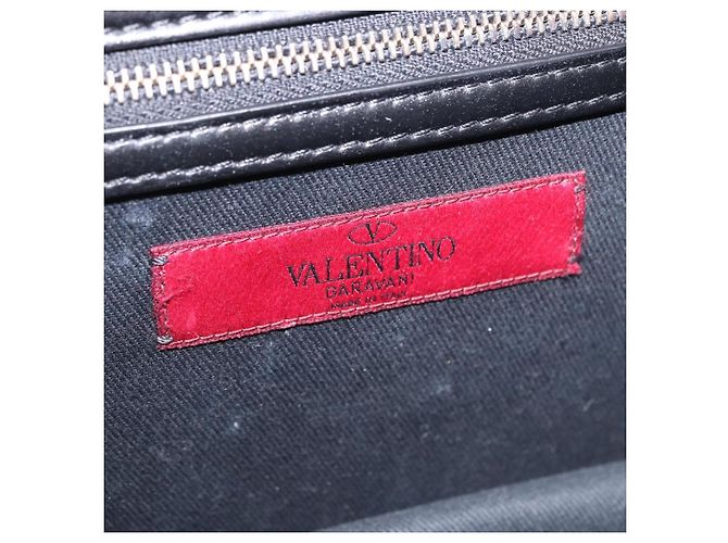 Borsa a tracolla VALENTINO Studs Chain in pelle nera e oro Auth BA14768A Nero - vista 18