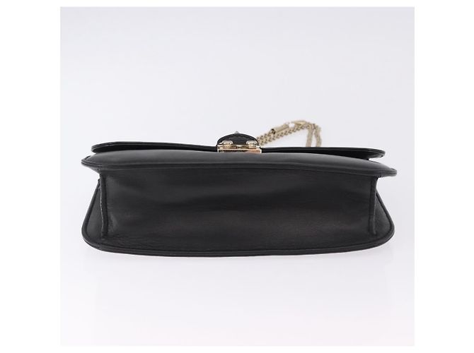 Borsa a tracolla VALENTINO Studs Chain in pelle nera e oro Auth BA14768A Nero - vista 5