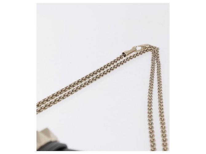 Borsa a tracolla VALENTINO Studs Chain in pelle nera e oro Auth BA14768A Nero - vista 8
