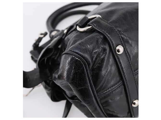 Borsa a Mano Miu Miu Vitello Lux Leather 2way Nero Argento Auth 197198SAM - vista 18