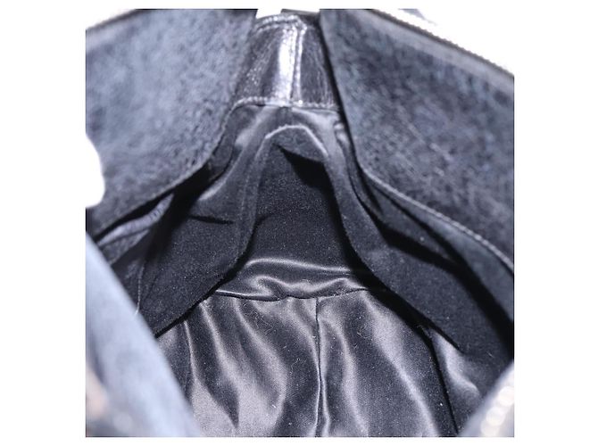 Borsa a Mano Miu Miu Vitello Lux Leather 2way Nero Argento Auth 197198SAM - vista 22