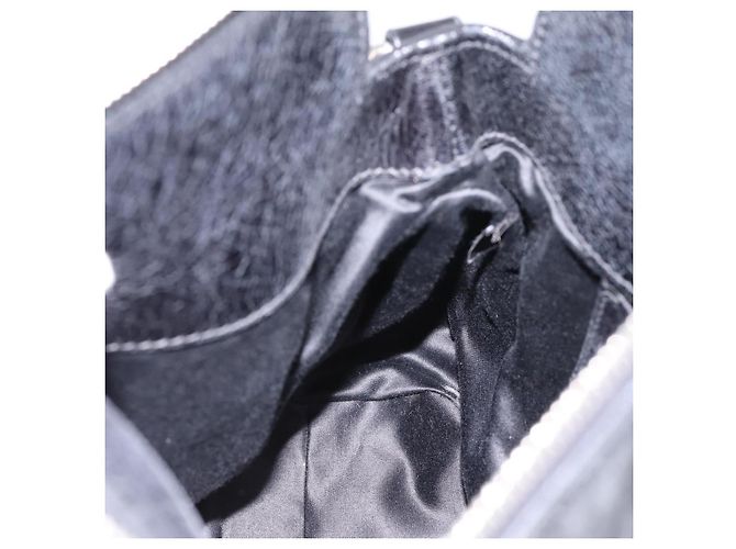 Borsa a Mano Miu Miu Vitello Lux Leather 2way Nero Argento Auth 197198SAM - vista 23