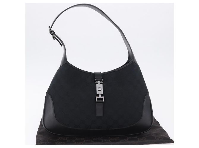 Borsa a tracolla GUCCI GG Canvas Jackie Nero Argento 001 3306 2684 Auth am12397V - vista 23