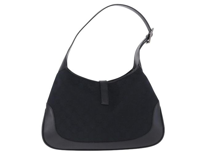 Borsa a tracolla GUCCI GG Canvas Jackie Nero Argento 001 3306 2684 Auth am12397V - vista 3