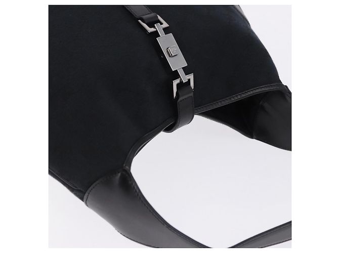 Borsa a tracolla GUCCI GG Canvas Jackie Nero Argento 001 3306 2684 Auth am12397V - vista 6