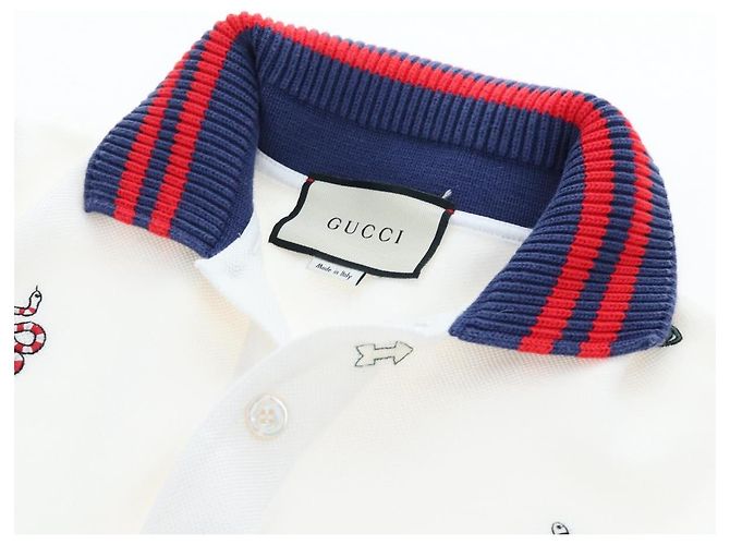 Polo GUCCI Camiseta de manga corta de algodón S Blanco Auth 196745M - vista 10