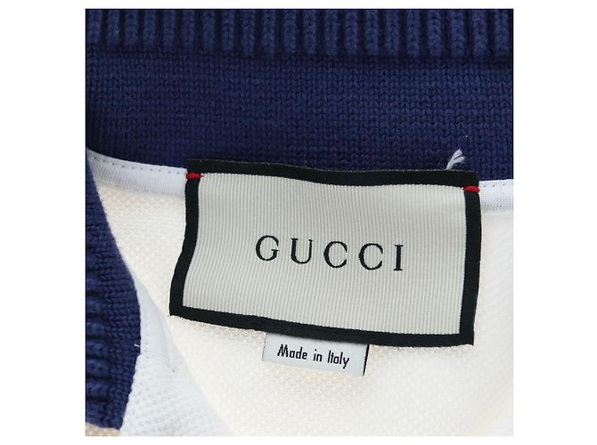 Polo GUCCI Camiseta de manga corta de algodón S Blanco Auth 196745M - vista 11