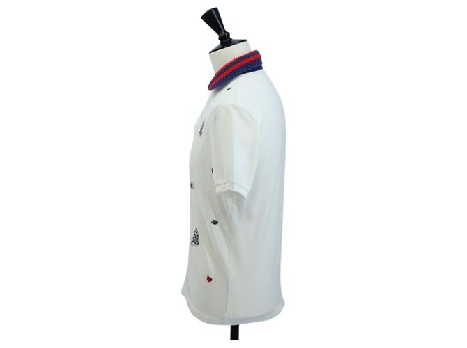 Polo GUCCI Camiseta de manga corta de algodón S Blanco Auth 196745M - vista 3