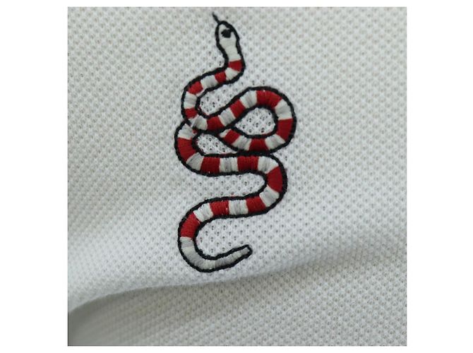 Polo GUCCI Camiseta de manga corta de algodón S Blanco Auth 196745M - vista 6