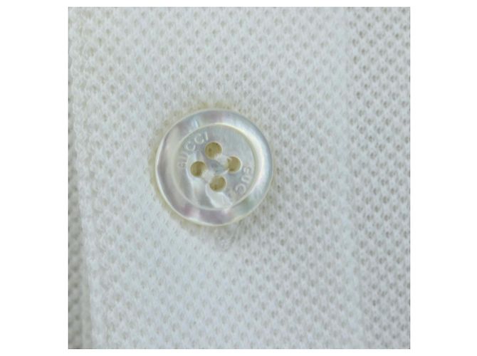 Polo GUCCI Camiseta de manga corta de algodón S Blanco Auth 196745M - vista 8